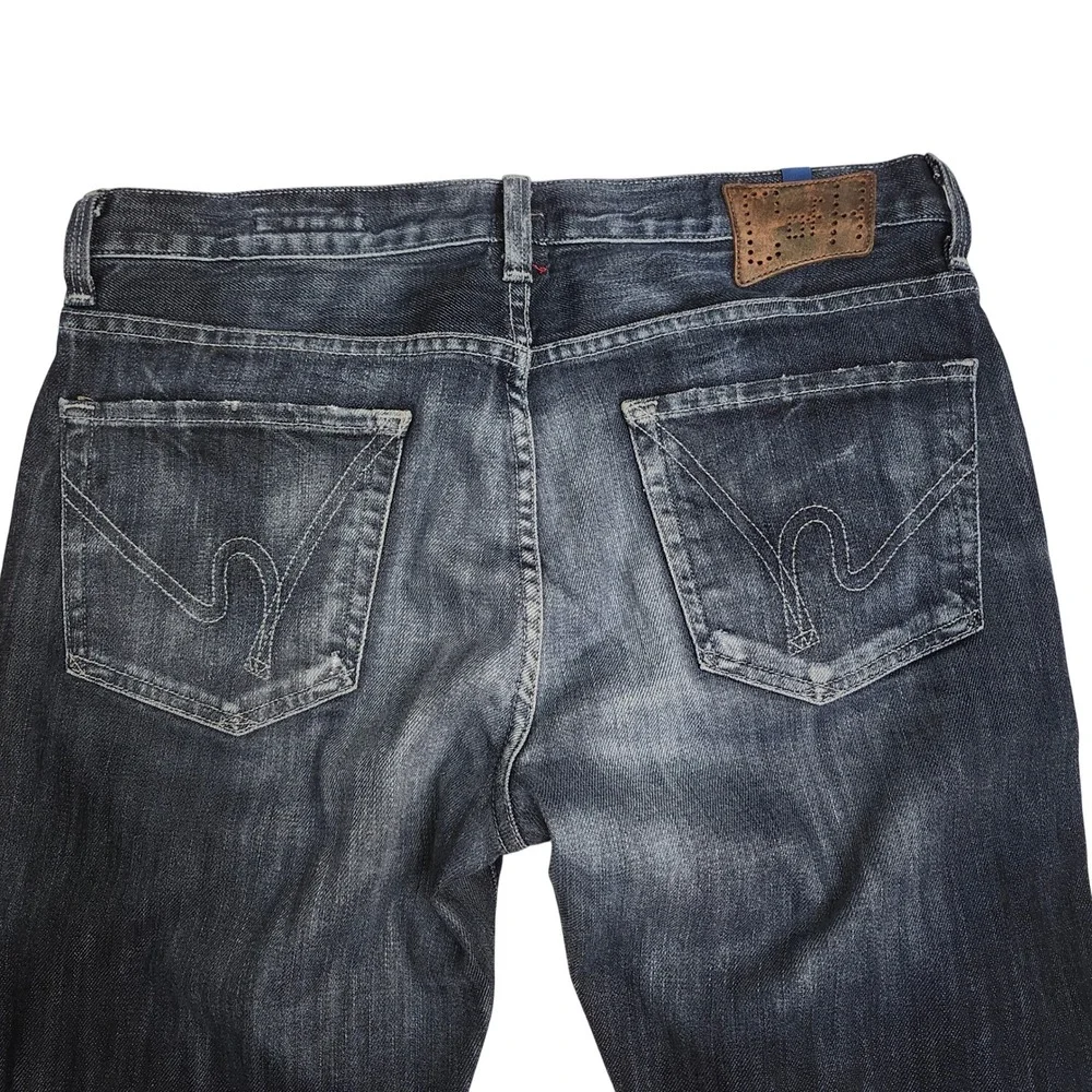 Citizens of Humanity Sid Mens Dark Wash Straight Leg Jeans Sz 34 Blue Collar USA